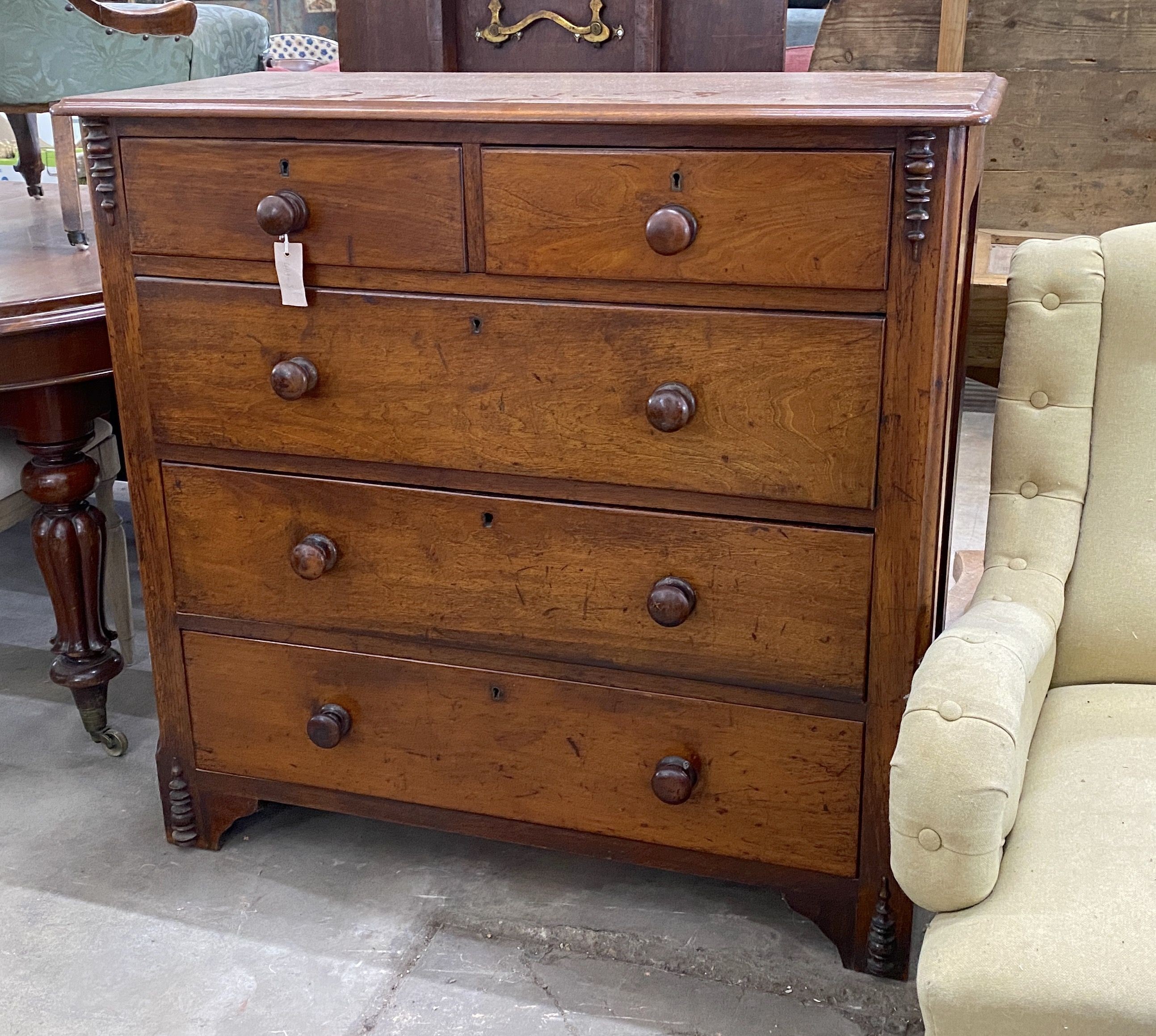 A Victorian mahogany chest, width 102cm, depth 46cm, height 99cm